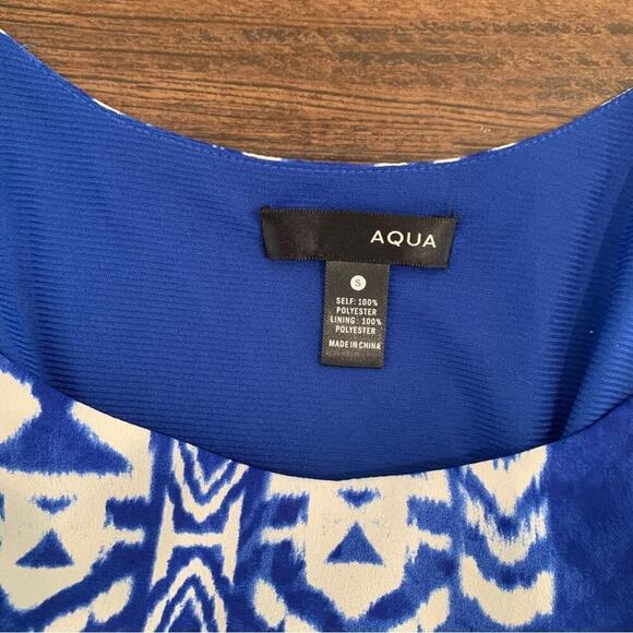 AQUA | Blue and White Ikat Cutout Dress | Small | Nordstrom brand - Picture 6 of 8